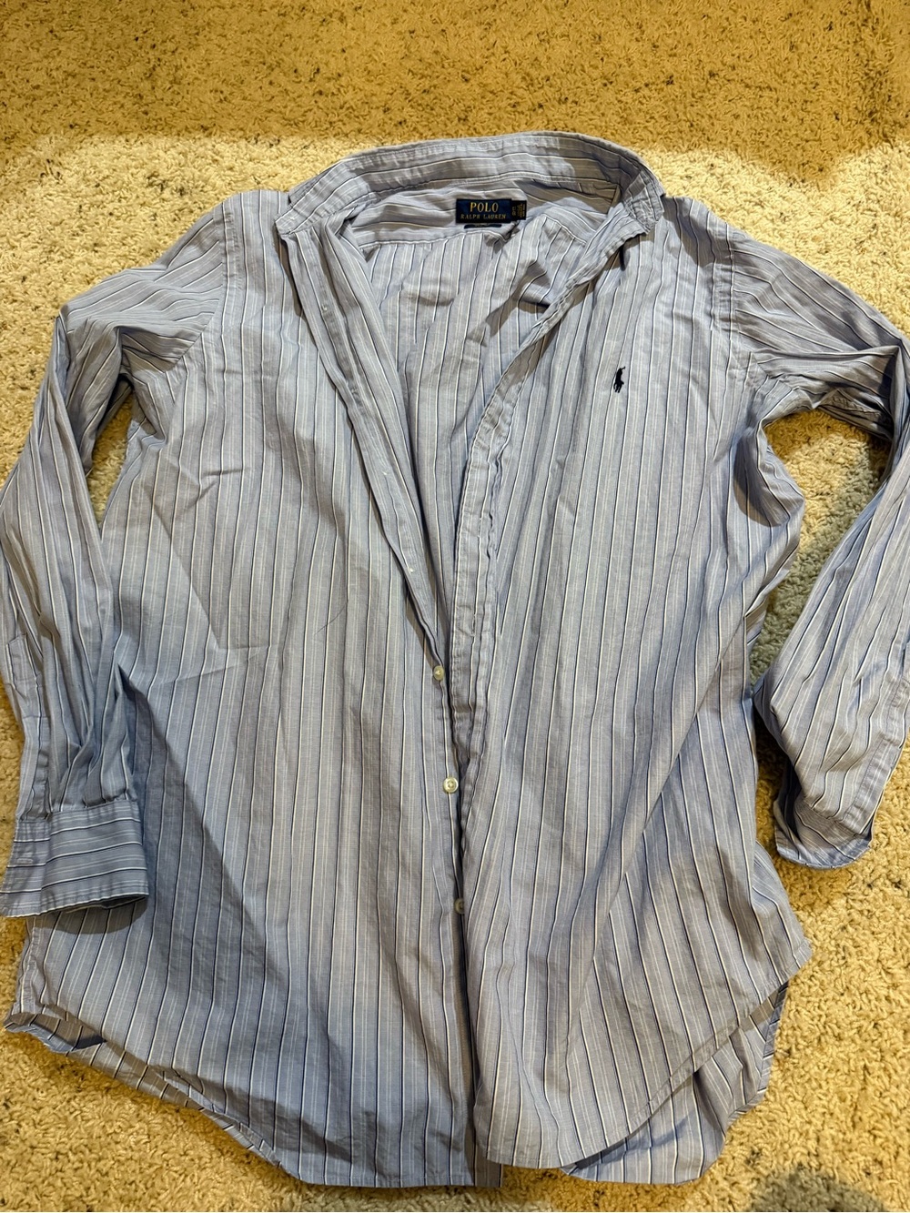 Polo by Ralph Lauren Light Blue and Navy Striped Button-Down Shirt